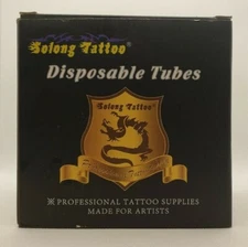 20 SOLONG TATTOO - RED DISPOSABLE STERILIZED TUBES - 11D 1" 25MM (G503B)