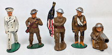 VTG Barclay Manoil Ensign Machine Gunner Flag Bearer Wounded Lead Soldier 5 Lot