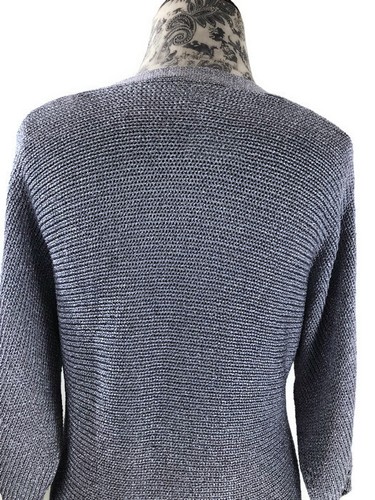 Chicos Sweater Womens Size 0 Purple Metallic Pullover 3/4 Dolman Sleeves Rayon - Picture 7 of 8