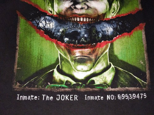 HERREN BATMAN T-SHIRT SCHWARZ Joker Batman Arkham Asylum Game Tee Gr. LARGE L  - Bild 6 von 7