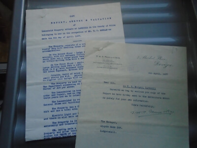 1937 Larkhill Devizes Wiltshire Bewertungsbericht Eigentum + Brief