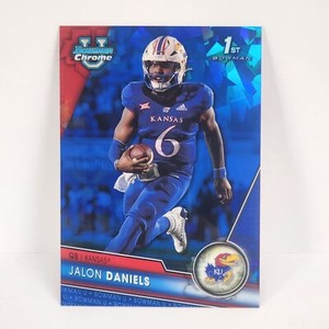 Jalon Daniels #173 2023 1st Bowman U Chrome Blue Sapphire Cracked Ice Jayhawks