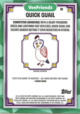 2025 Topps Chrome Veefriends Quick Quail Silver Shimmer 099
