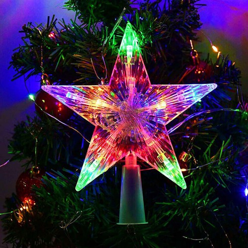 Large Christmas Tree Star Topper Fairy LED Light Up Multi-Colour Flash Chasing