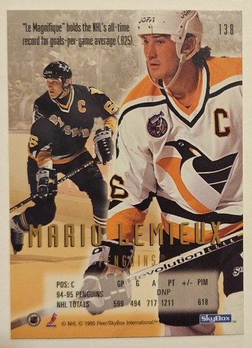 1995-96 Mario Lemieux Penguins #138 Skybox Emotion RETURNIN' Hockey Card NM! - Picture 2 of 2
