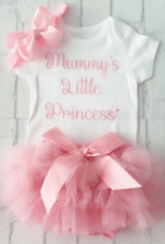 Mummy's Little Princess Outfit Baby Girls Frilly Tutu Knickers Pink From Newborn