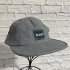 HUF Box Logo Customade Headwear Strapback Hat Gray Box Logo Leather Strap
