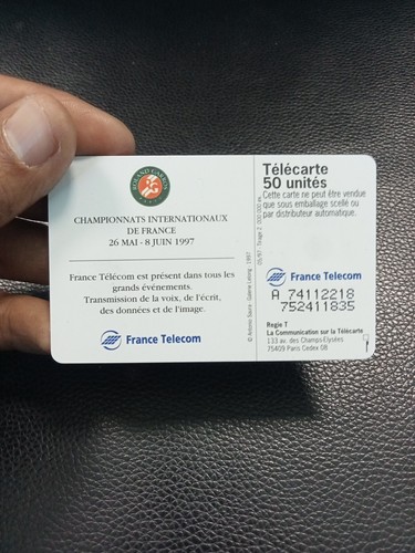 VTG Phone Card 1997 French TELECARD France Telecom Télécarte 50 - Roland Garros - Picture 11 of 11