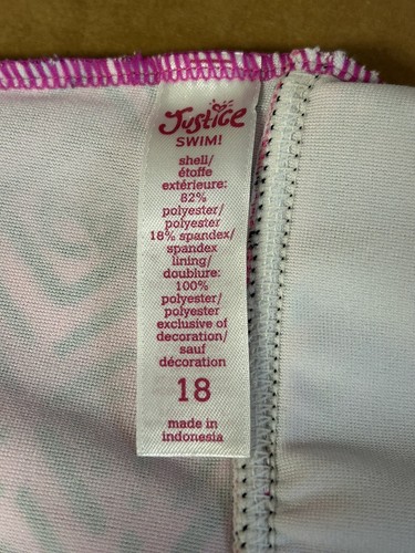 Justice 2pc Bathing Suit Size 18 Multicolored Halter Straps - Picture 7 of 8