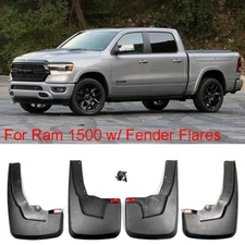 4 pcs Front Rear Splash Mud Guards Flaps Kit For 19-24 Ram 1500 w/ Fender Flares