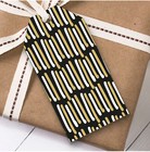 Black & Gold Stripe Christmas Gift Tags (Present Favor Labels)