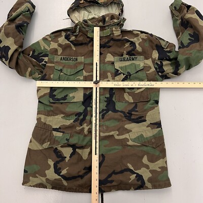 Vintage 90s United States US Army Woodland Camo Uniform Jacket