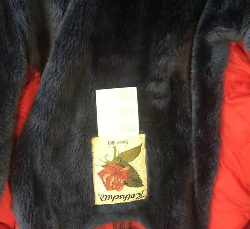 Rothschild Red Pleated Size 7 Coat Plaid Inside Detachable Hood Lined in Blue - Picture 6 of 12