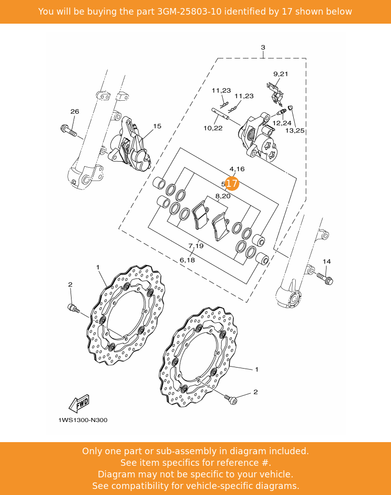 Yamaha Caliper Seal Kit 3gm-25803-10 Fowlers Parts OEM for sale  