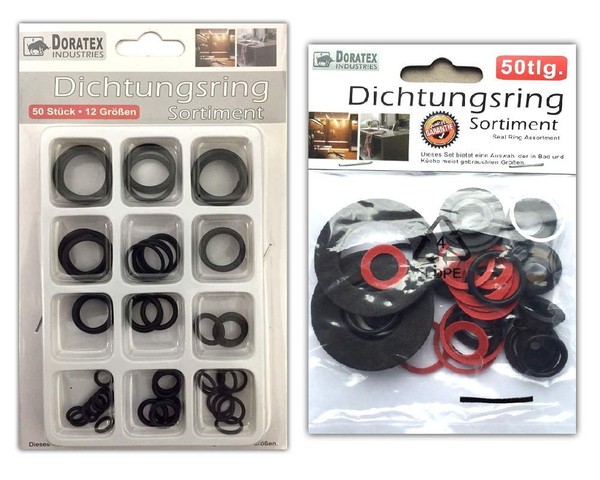 100Tlg. SanitäR Dichtungsringe Sortiment | Gummidichtung O-Ring Gummi Dichtringe-image