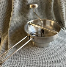 Food Mill Stainless Steel With Grinding Milling Discs, Milling Manual, Used 8"