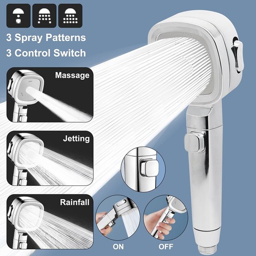Water saving RV Camper Shower Head with ON/OFF Switch and 3 Spray Modes - Picture 6 of 7