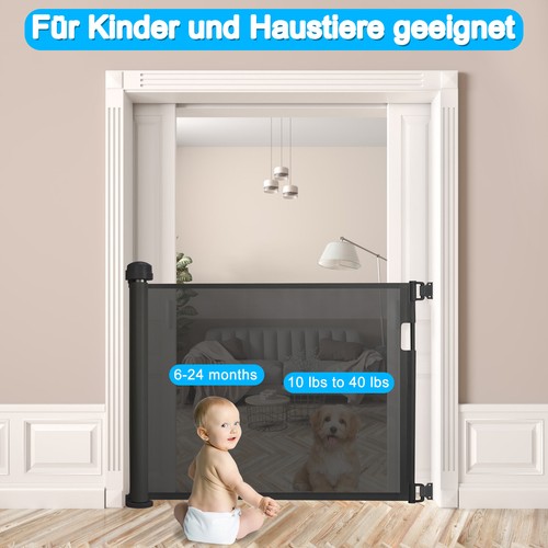Schwarz Türschutzgitter Treppenschutzgitter Treppenschutz Rollo Babys #Haustiere - Bild 3 von 12
