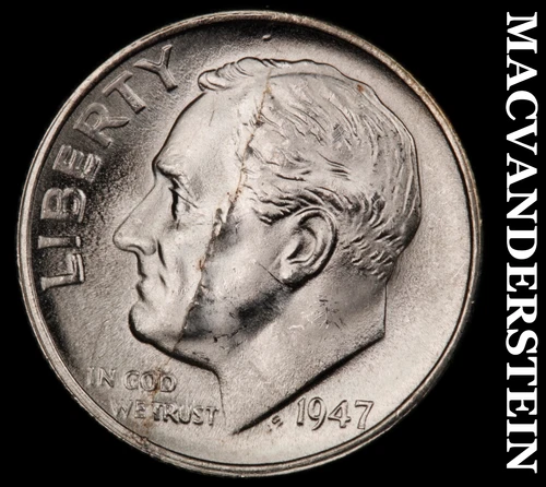 1947-S Roosevelt Dime- Silver- Choice Gem Brilliant Uncirculated Luster #J1888
