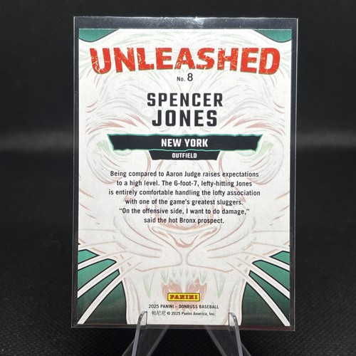 SPENCER JONES - 2025 Panini Donruss - Unleashed #8 (RC) - Picture 2 of 2