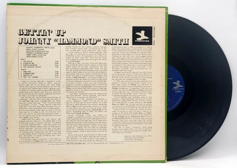 JOHNNY "HAMMOND" SMITH - GETTIN' UP - JAZZ LP RECORD PRESTIGE VAN GELDER ETCHED Foto 2 de 3