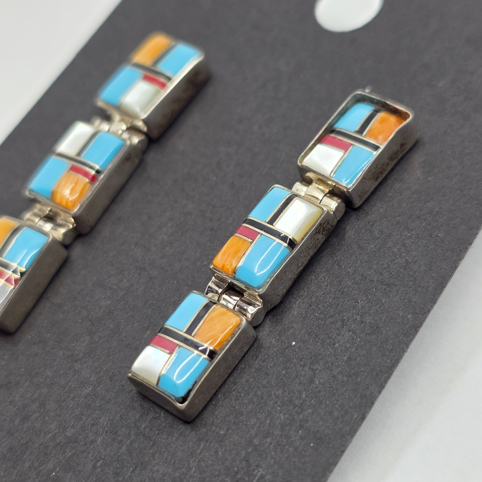 Native American Sterling Silver Assorted Stone In… - image 2