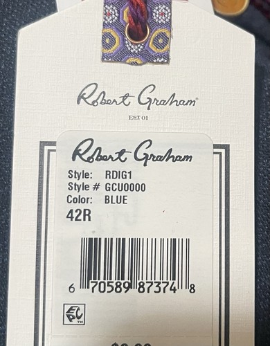 Robert Graham blaue Jacke RDIG1 Sportmantel Größe 42R neu mit Etikett - Bild 9 von 9