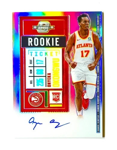 2020 Onyeka Okongwu Panini Contenders Optic Silver Prizm Auto RC MINT Holo Hawks