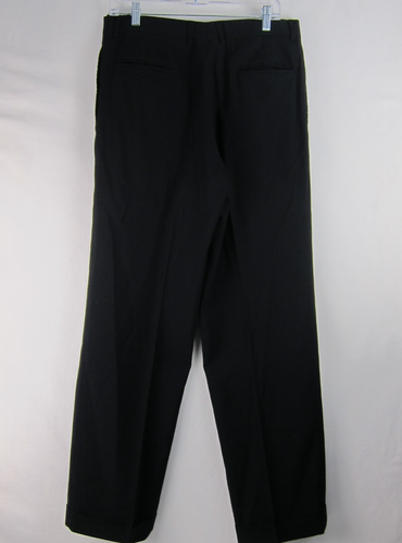Jos A Bank Dress Pants Mens Black 100% Wool Business Casual Wedding 36x30 - Picture 6 of 11