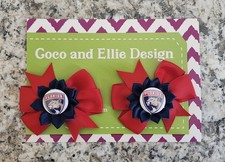 Florida panthers hair bow set of 2 Panthers hockey hair bows set