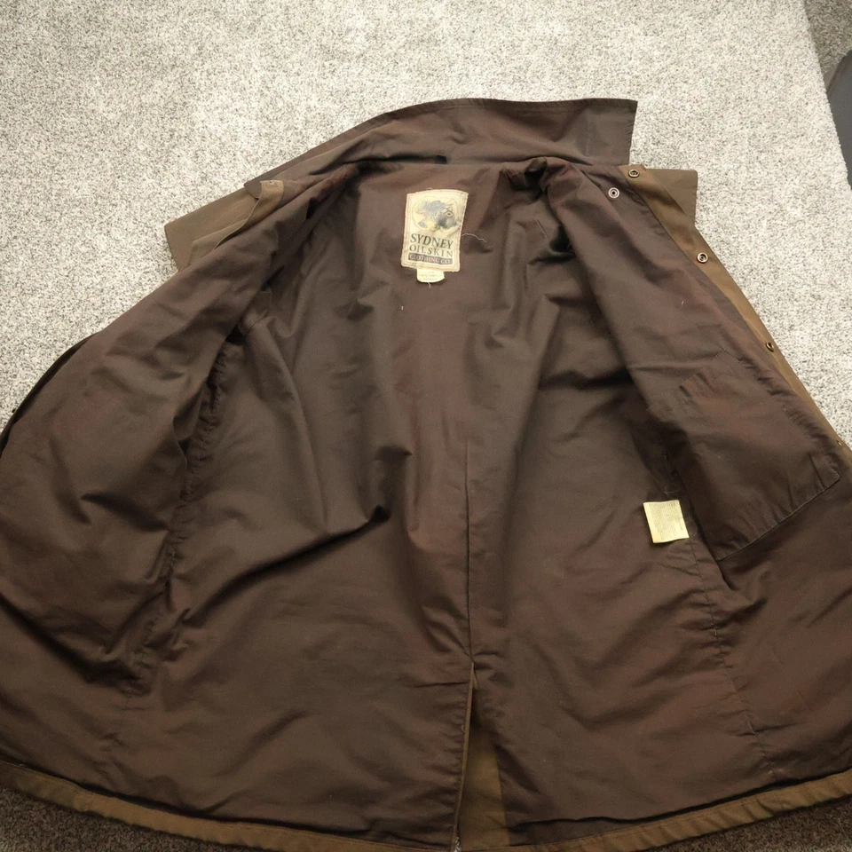 Chaqueta Sydney Oilskin Para Hombre Grande Marrón Algodón Piel Olea Plumero Hecha en Australia Foto 3 de 4