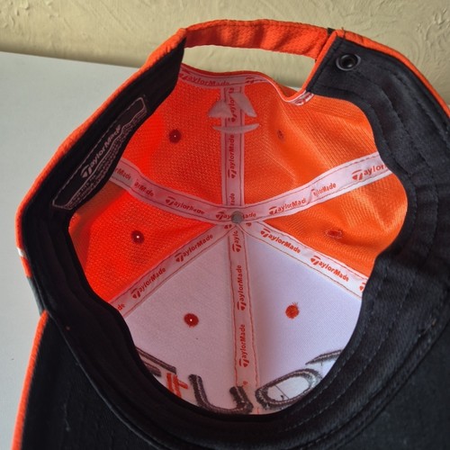 TaylorMade YoulR Orange White Golf Hat Structured FrontAdjustable Strap - Picture 11 of 11