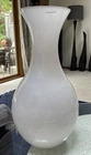 Vintage MCM Minimalist Huge White Milk Glass Floor Vase Made In POLAND 20”H/6Lbs