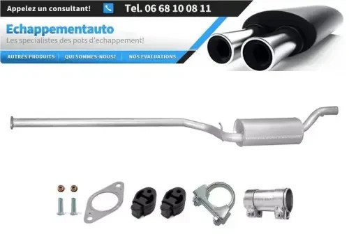 Silencieux central Volvo V50 1.6 TD16V dès 11/2004 échappement homologué en acier aluminé