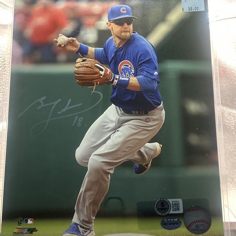 Ben Zobrist (Chicago Cubs) Signed Autographed 8x10 Photo Beckett