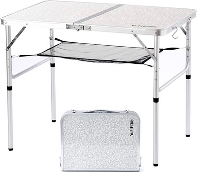Folding Camping Table, 36''L X24''W Camp Aluminum Table with Adjustable Height L
