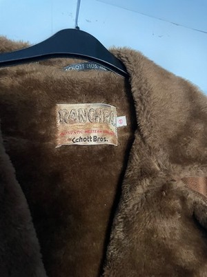 Schott Bros Vintage Rancher Leather Suede Jacket with Sherpa Lining Mens XXL