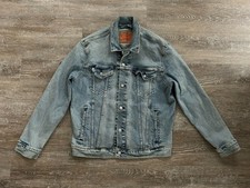 Levis Type 3 Trucker Jacket Light Blue Wash Denim Metal Buttons Distressed