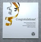 2022-W   1-oz Proof American Silver Eagle Congratulations Set w/ Box, OGP