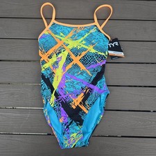 TYR Durafast Women's Paseo Trinityfit One-Piece Swimsuit Sz 34 New