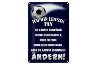 Schild Blech 20X30Cm - Made In Germany - Spruch Ich Bin Leipzig Fan Fussball Met