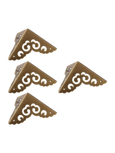 Sleek Design Set of 4 Antiqued Brass Corners to Elevate Your Decor Items - Picture 6 of 12
