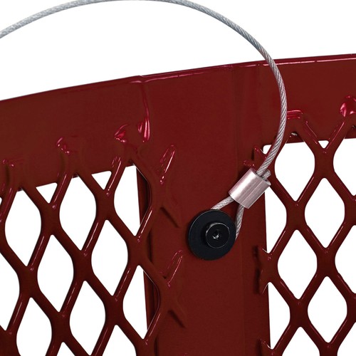 Global Industrial Outdoor Diamond Steel Trash Can With Dome Lid 36 Gallon Red - Picture 6 of 8