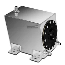 1 GALLON LIGHTWEIGHT POLISHED ALUMINUM RACE DRIFT BOTTOM FEED FUEL CELL TANK