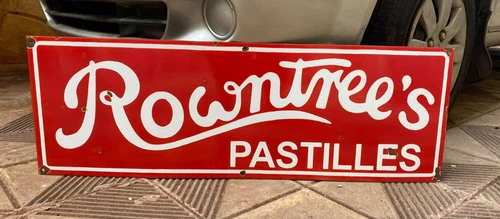 Vintage "Rowntree's Pastilles" Porcelain Enamel Sign 36" x 12"