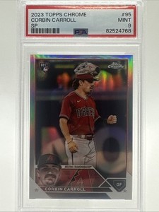 2023 Topps Chrome - Corbin Carroll #95 Refractor (RC) SP Image Variation-PSA 9