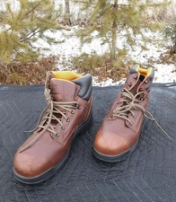 Timberland Pro Power Fit Steel Toe Brown Men's Work Boots Size 14W #3007