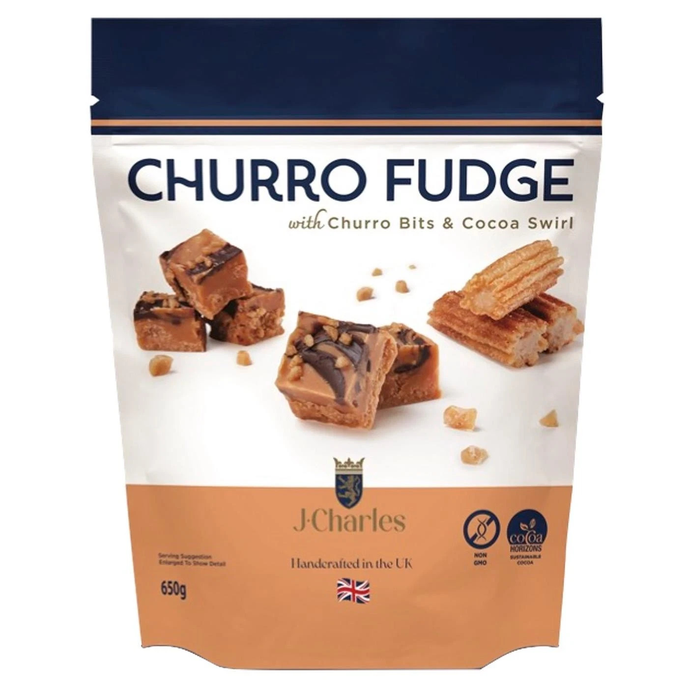 J.Charles Churro Fudge with Bits & Cocoa Swirl Handcrafted Sweet Snack Pack 650g
