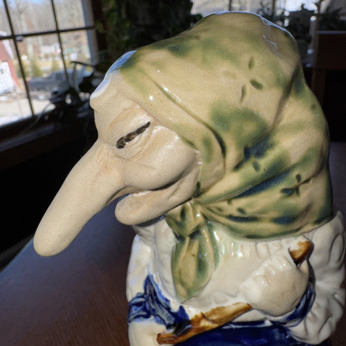 Rare Vintage RJ Drinkwater Cassandra Kitchen Witch Coin Bank w/Stopper~Baba Yaga - Picture 8 of 13