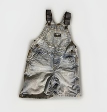 Oshkosh B  gosh 24M light wash blue striped straps unisex carpenter shortalls
